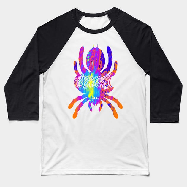 Tarantula Silhouette V39 (Tie Dye) Baseball T-Shirt by IgorAndMore